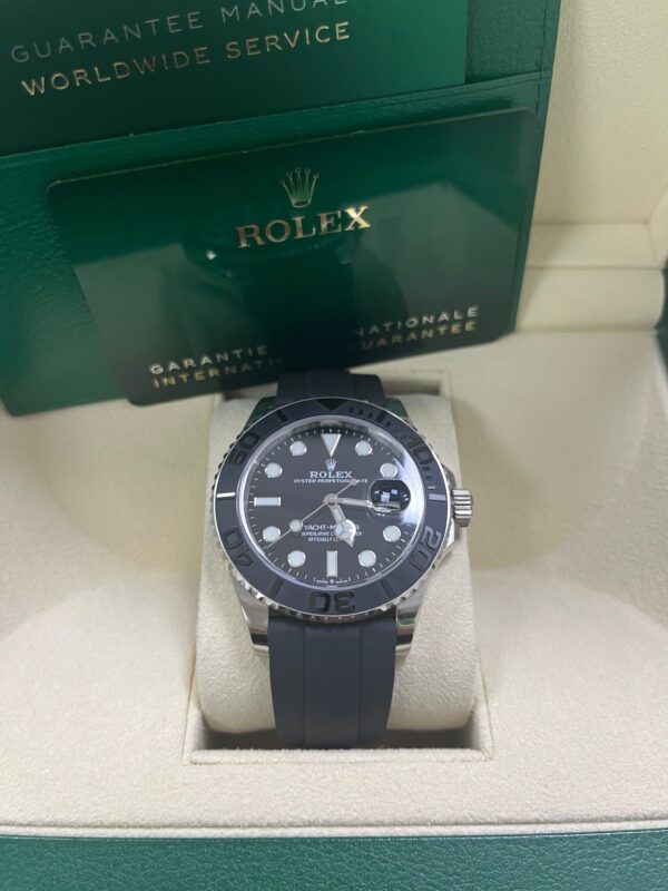 Rolex White Gold Yacht-Master 42 Watch - Black Dial - Oysterflex Strap (Ref # 226659) - Image 6