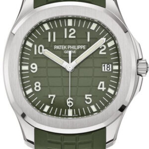 Patek Philippe Aquanaut - White Gold - Khaki Green Embossed Dial (Ref# 5168G-010)