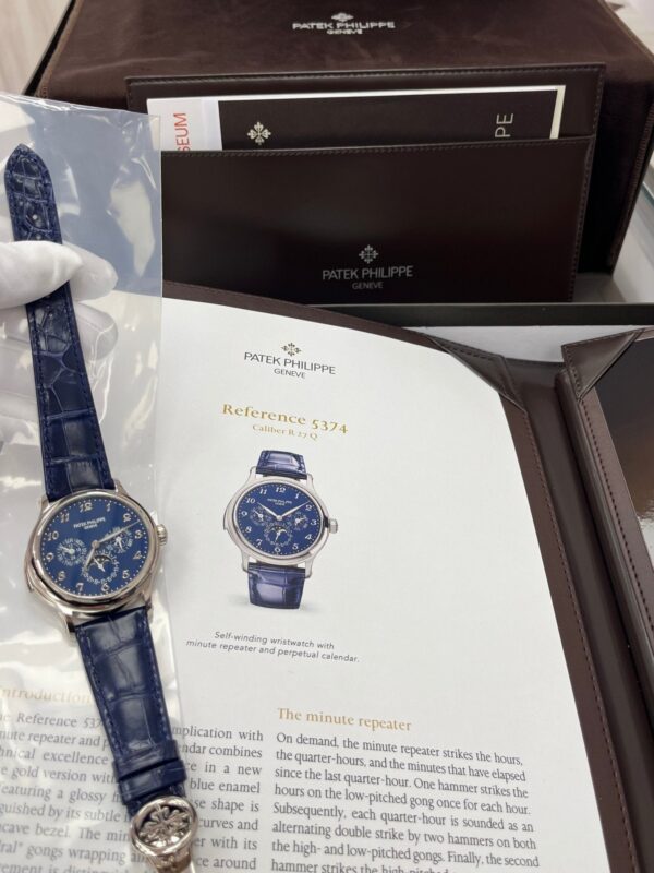 Patek Philippe Minute Repeater Perpetual Calendar Grande Complication White Gold Blue Dial 5374G-001 - Image 8