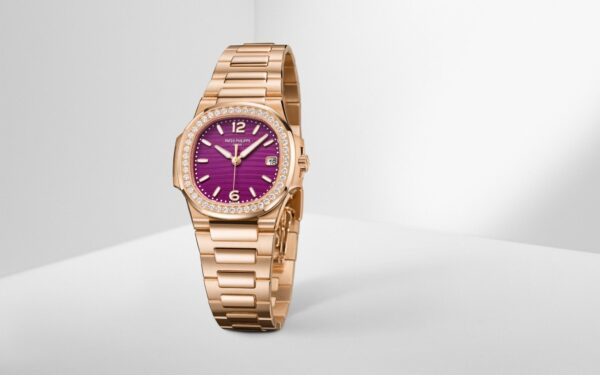 Patek Philippe Nautilus 32mm Diamond Bezel Rose Gold Purple Wave Dial 7010/1R-013 - Image 16