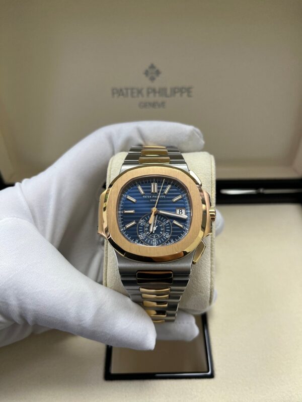 Patek Philippe Nautilus 40.5mm Two Tone Blue Gradient Dial (Ref # 5980/1AR-001) - Image 9