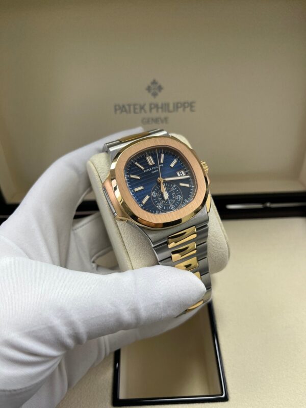 Patek Philippe Nautilus 40.5mm Two Tone Blue Gradient Dial (Ref # 5980/1AR-001) - Image 8