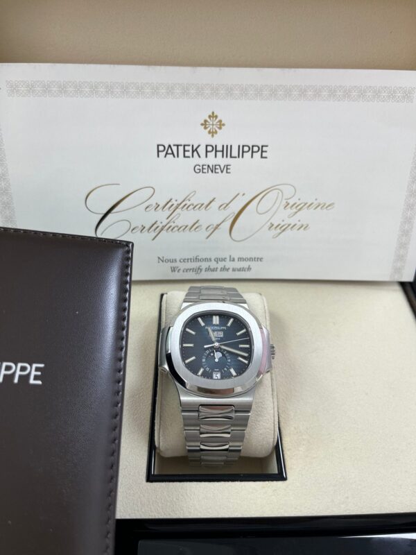 Patek Philippe Nautilus Annual Calendar Stainless Steel with Blue Dial/ Moon Phase (Ref#5726/1A-014) - Image 7