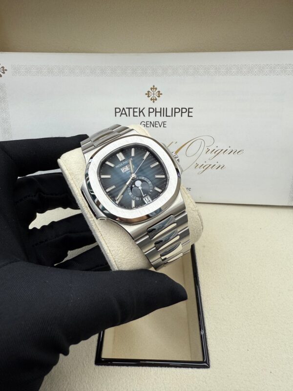 Patek Philippe Nautilus Annual Calendar Stainless Steel with Blue Dial/ Moon Phase (Ref#5726/1A-014) - Image 9