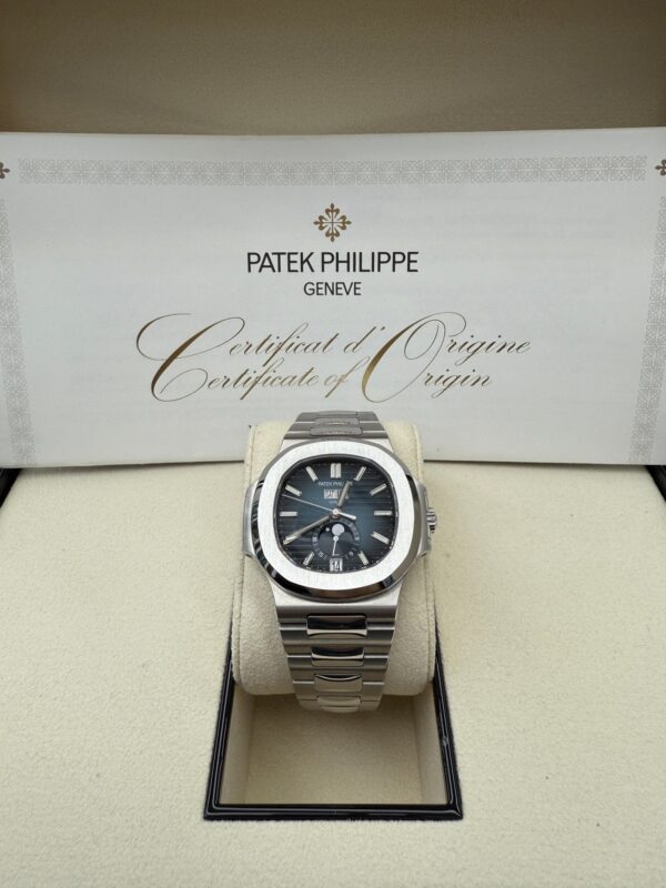 Patek Philippe Nautilus Annual Calendar Stainless Steel with Blue Dial/ Moon Phase (Ref#5726/1A-014) - Image 10