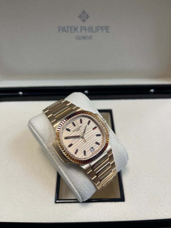Patek Philippe Nautilus Automatic Rose Gold Baguette Cognac Bezel 7118/1300R-001 - Image 23