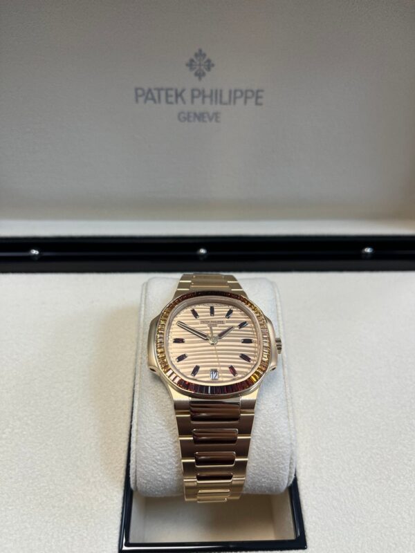 Patek Philippe Nautilus Automatic Rose Gold Baguette Cognac Bezel 7118/1300R-001 - Image 18