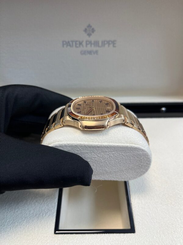 Patek Philippe Nautilus Automatic Rose Gold Baguette Cognac Bezel 7118/1300R-001 - Image 19