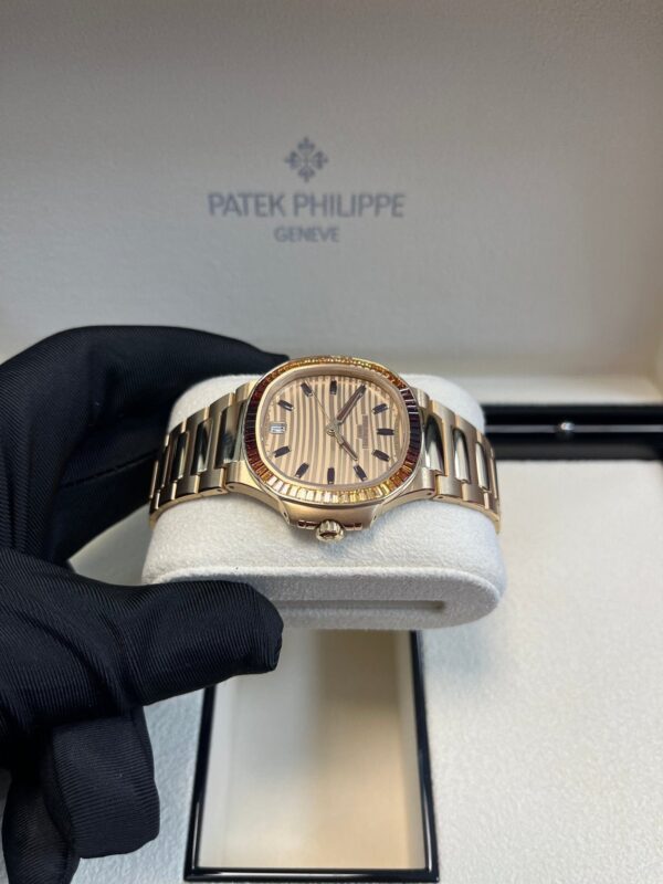 Patek Philippe Nautilus Automatic Rose Gold Baguette Cognac Bezel 7118/1300R-001 - Image 21