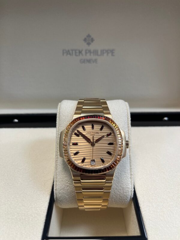 Patek Philippe Nautilus Automatic Rose Gold Baguette Cognac Bezel 7118/1300R-001 - Image 11