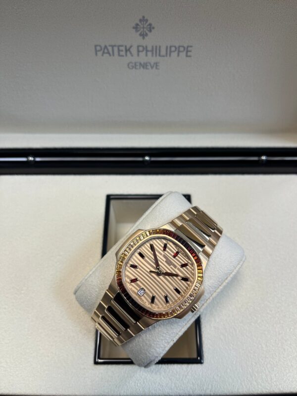 Patek Philippe Nautilus Automatic Rose Gold Baguette Cognac Bezel 7118/1300R-001 - Image 22