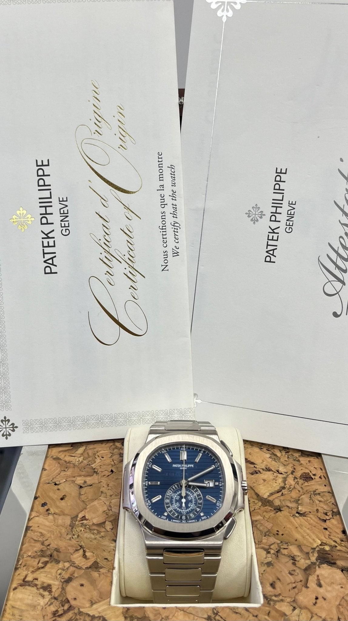 Patek Philippe Nautilus Chronograph White Gold Blue Dial 44mm 5976/1G-001 - Image 9