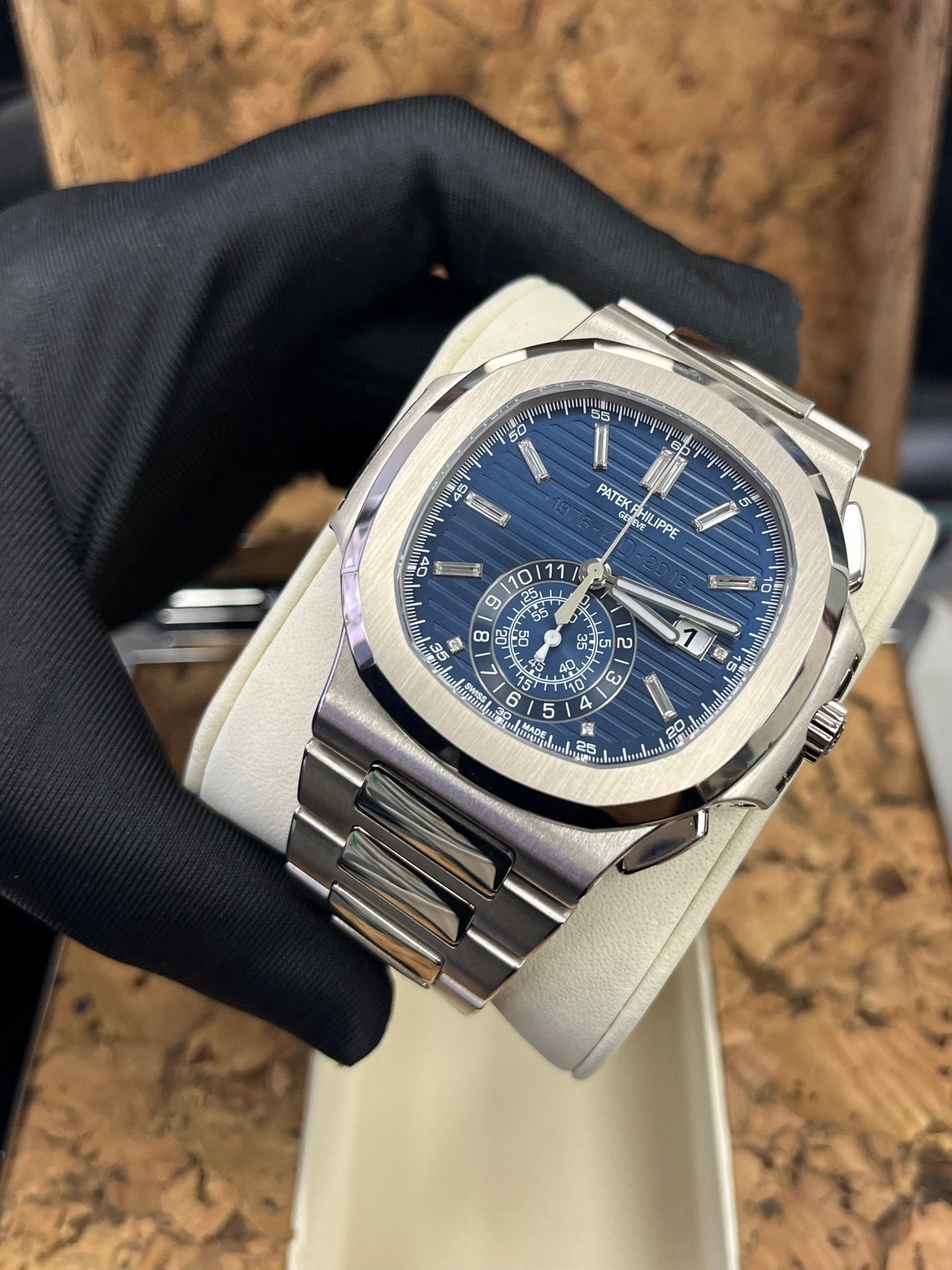 Patek Philippe Nautilus Chronograph White Gold Blue Dial 44mm 5976/1G-001 - Image 3