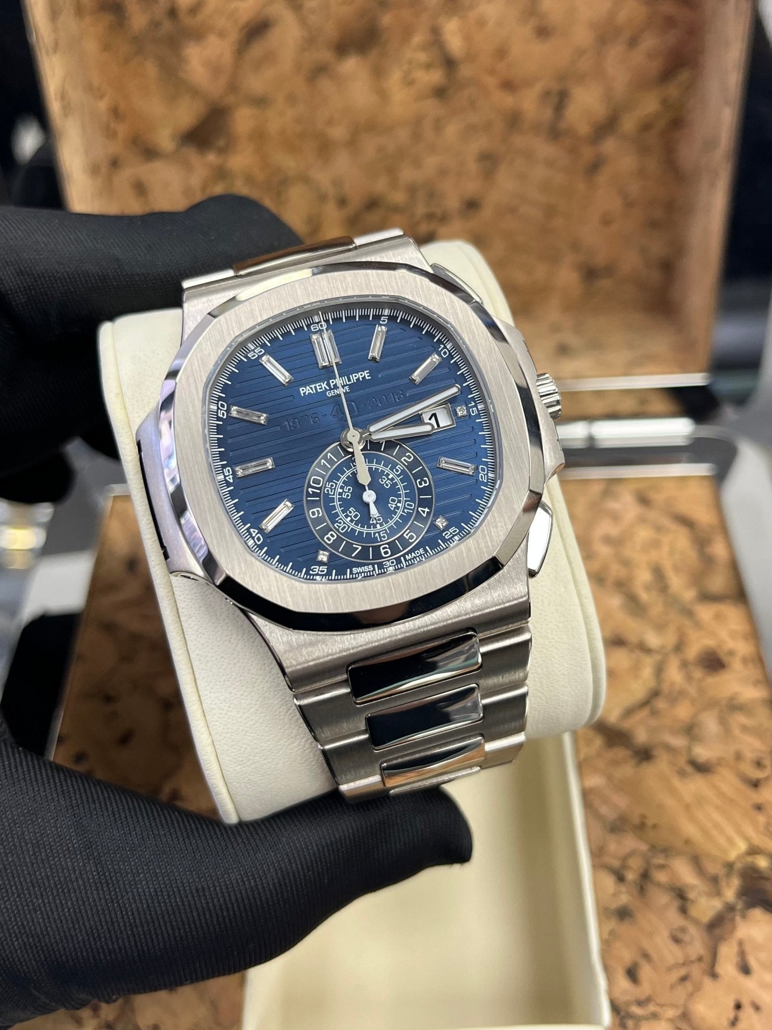 Patek Philippe Nautilus Chronograph White Gold Blue Dial 44mm 5976/1G-001 - Image 2