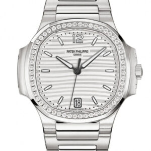 Patek Philippe Nautilus Diamond Bezel Silver Index Dial Reference #7118/1200A-010
