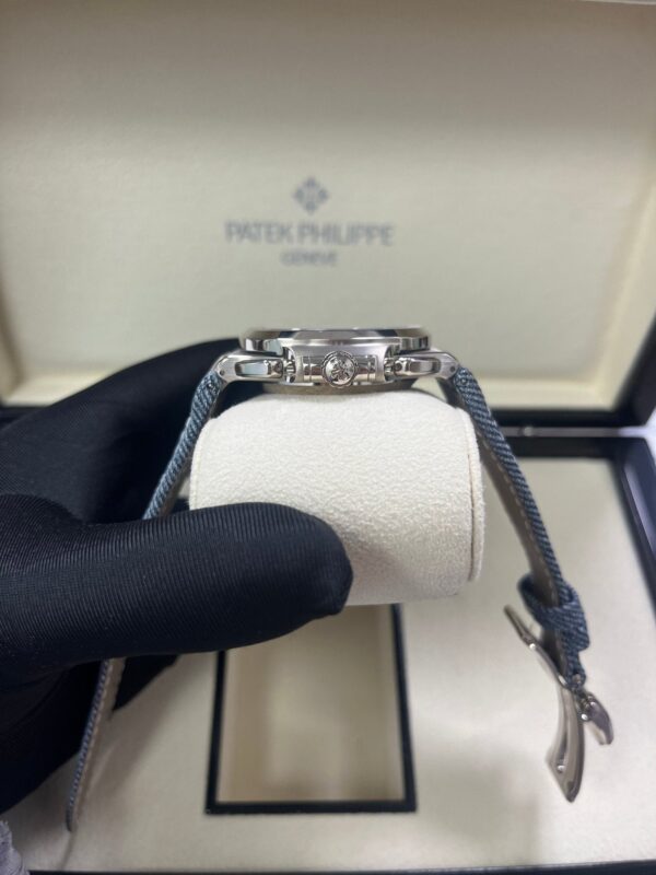 Patek Philippe Nautilus Flyback Chronograph White Gold Blue-Gray Dial 5980/60G - Image 14