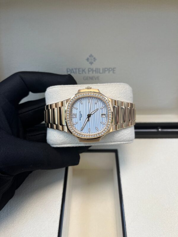 Patek Philippe Nautilus Ladies Rose Gold Nautilus White Dial Diamond Bezel 7118/1200R-001 - Image 12