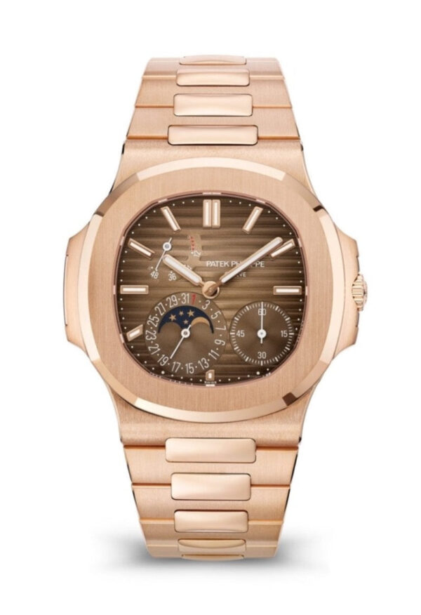Patek Philippe Nautilus Moon Phase Rose Gold 40mm Brown Black Dial 5712/1R-001