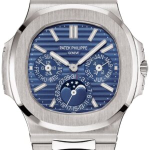 Patek Philippe Nautilus Perpetual Calendar Sunburst White Gold/ Blue Dial (Ref#5740/1G-001)