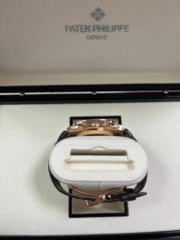 Patek Philippe Nautilus Rose Gold/ Brown Dial/ Leather Strap (Ref#5980R-001) - Image 13