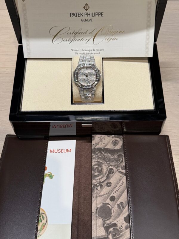 Patek Philippe Nautilus White Gold Full Factory Diamond Set 5719/10G-010 - Image 4