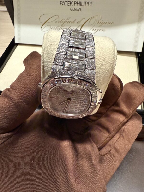 Patek Philippe Nautilus White Gold Full Factory Diamond Set 5719/10G-010 - Image 10