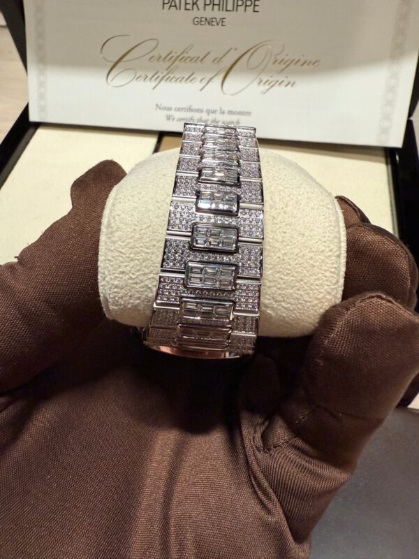 Patek Philippe Nautilus White Gold Full Factory Diamond Set 5719/10G-010 - Image 6