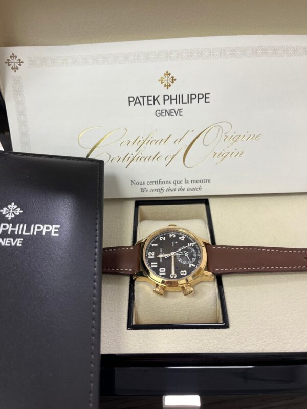 Patek Philippe Travel Time 37mm Rose Gold/ Brown Sunburst Dial (Ref# 7234R-001) - Image 10