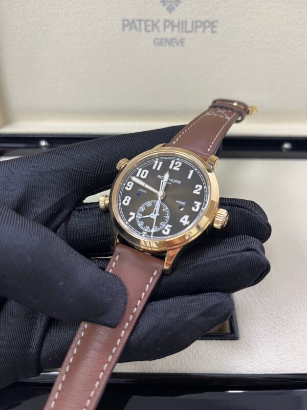Patek Philippe Travel Time 37mm Rose Gold/ Brown Sunburst Dial (Ref# 7234R-001) - Image 6