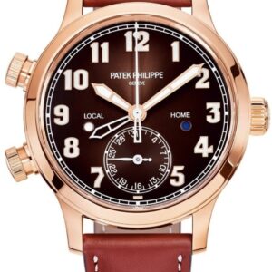 Patek Philippe Travel Time 37mm Rose Gold/ Brown Sunburst Dial (Ref# 7234R-001)