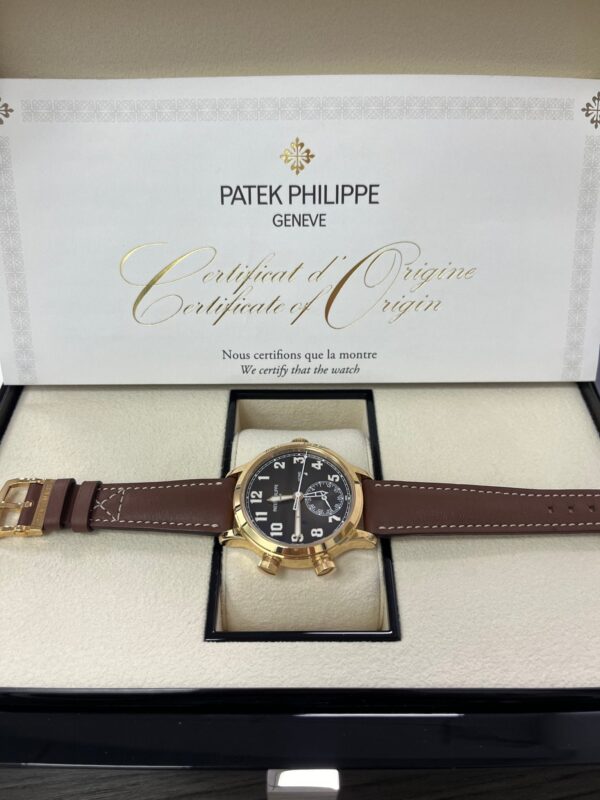 Patek Philippe Travel Time 37mm Rose Gold/ Brown Sunburst Dial (Ref# 7234R-001) - Image 9