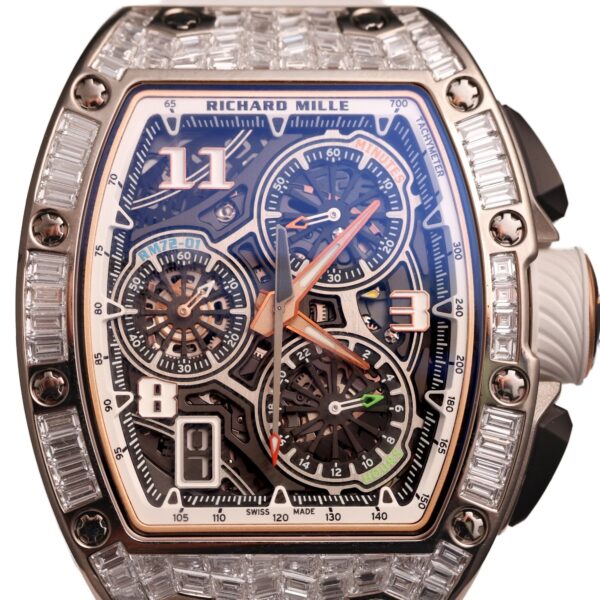 Richard Mille RM 72-01 Automatic Winding Lifestyle Flyback Chronograph White Gold with Baguette Diamonds - Image 11