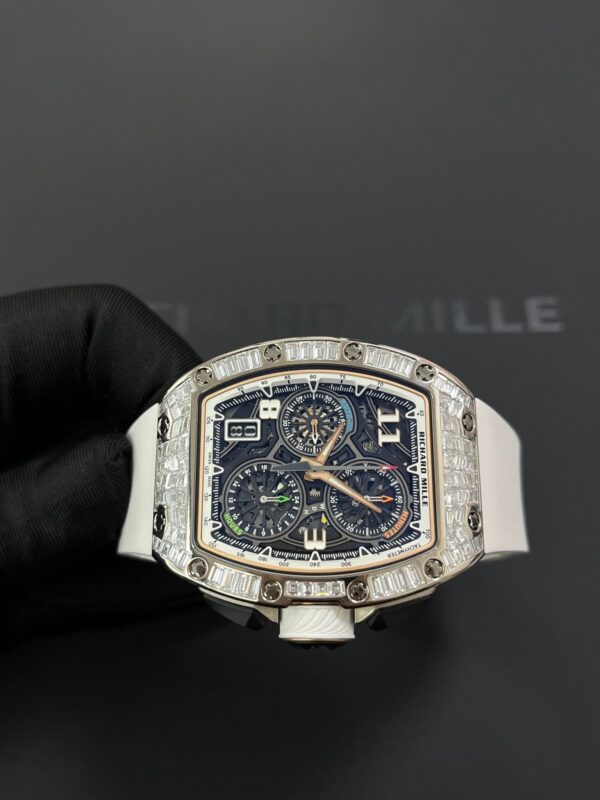 Richard Mille RM 72-01 Automatic Winding Lifestyle Flyback Chronograph White Gold with Baguette Diamonds - Image 5