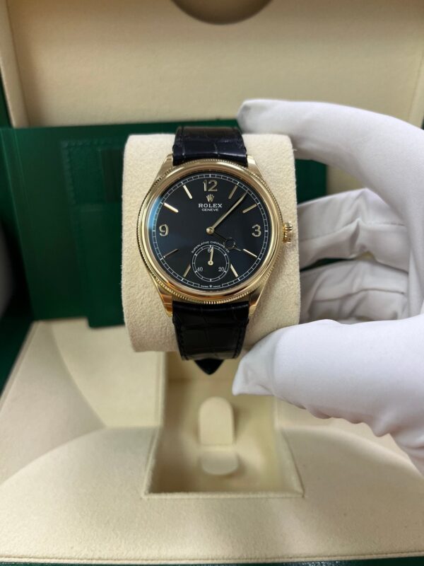 Rolex 1908 39mm Black Dial Leather Strap 52508 - Image 2