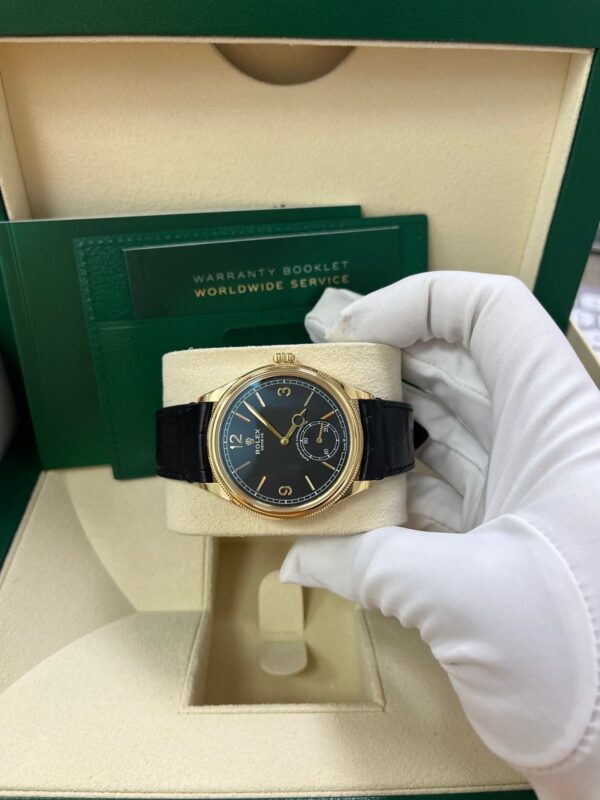 Rolex 1908 39mm Black Dial Leather Strap 52508 - Image 9