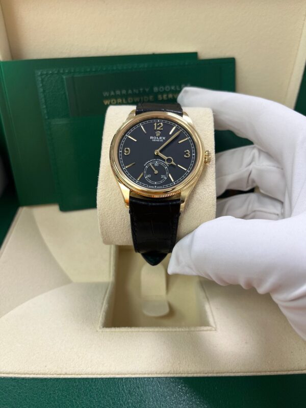 Rolex 1908 39mm Black Dial Leather Strap 52508 - Image 3