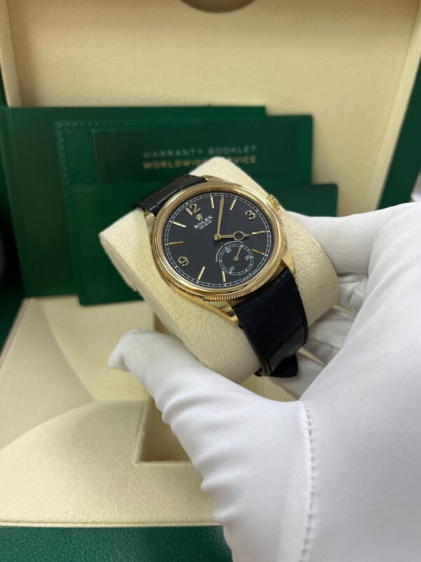 Rolex 1908 39mm Black Dial Leather Strap 52508 - Image 7