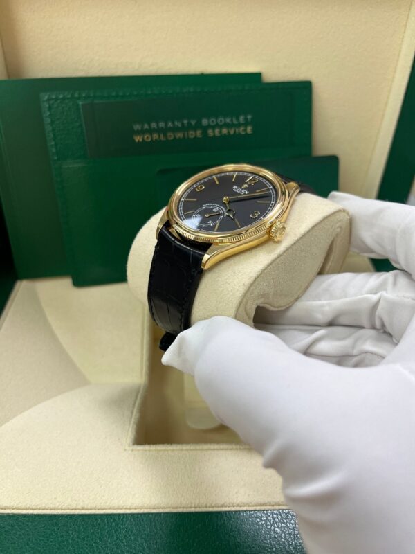Rolex 1908 39mm Black Dial Leather Strap 52508 - Image 6