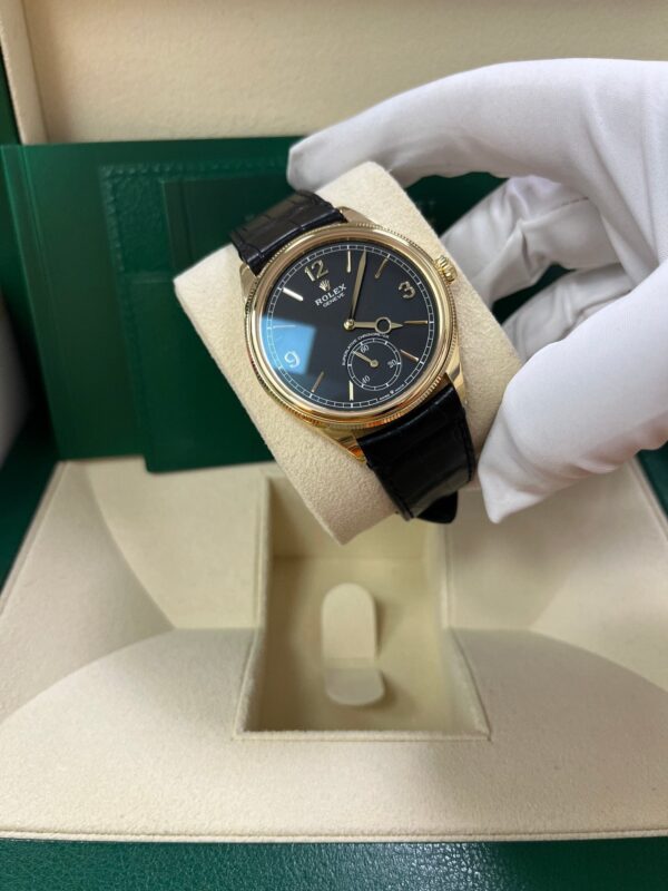 Rolex 1908 39mm Black Dial Leather Strap 52508 - Image 4