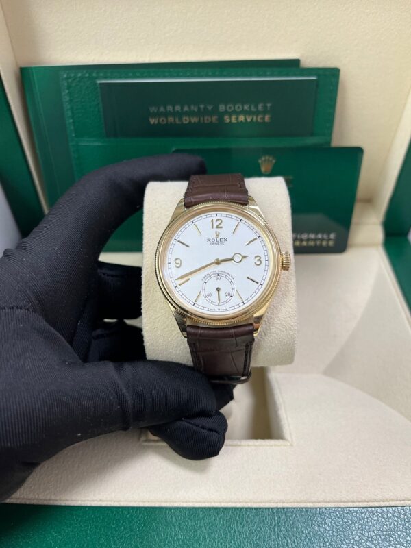 Rolex 1908 39mm White Dial Leather Strap 52508 - Image 15