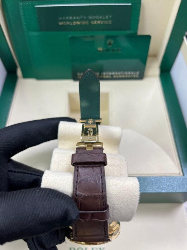 Rolex 1908 39mm White Dial Leather Strap 52508 - Image 8