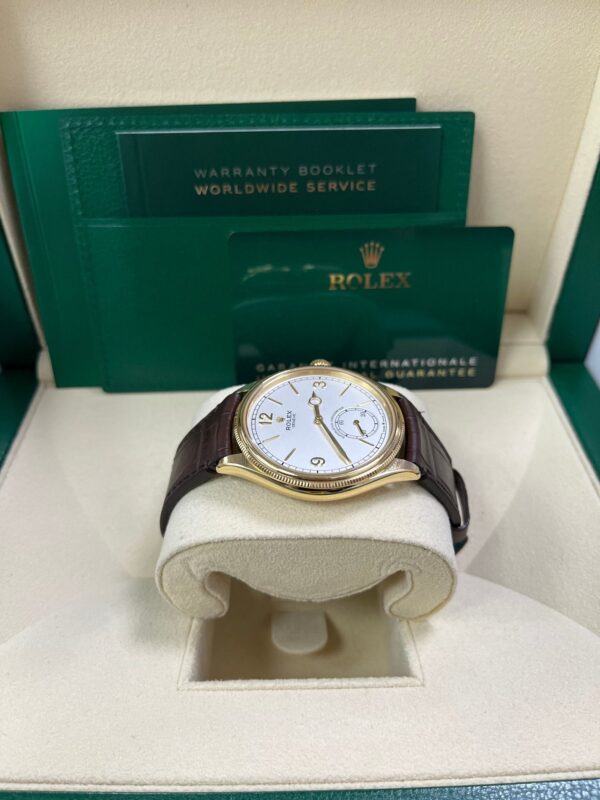 Rolex 1908 39mm White Dial Leather Strap 52508 - Image 13