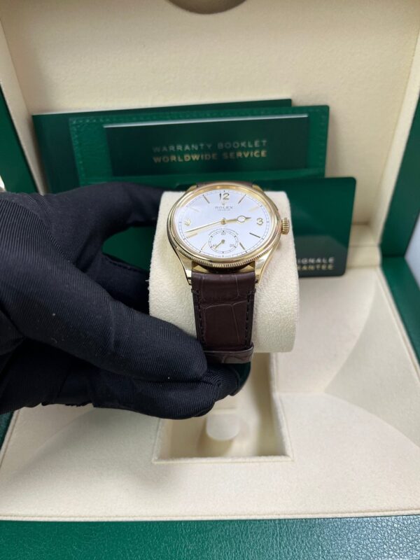 Rolex 1908 39mm White Dial Leather Strap 52508 - Image 4