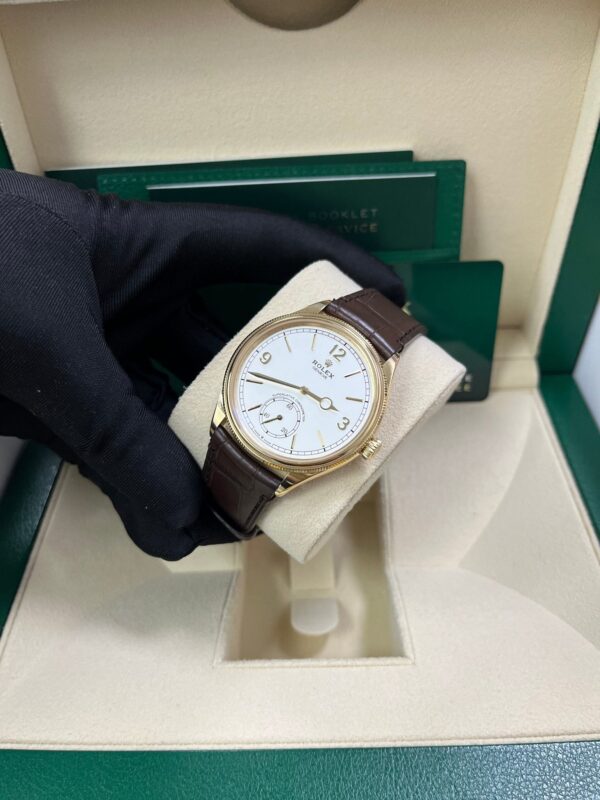 Rolex 1908 39mm White Dial Leather Strap 52508 - Image 3