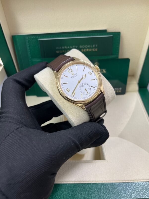 Rolex 1908 39mm White Dial Leather Strap 52508 - Image 14