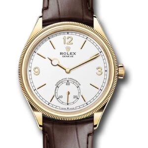 Rolex 1908 39mm White Dial Leather Strap 52508