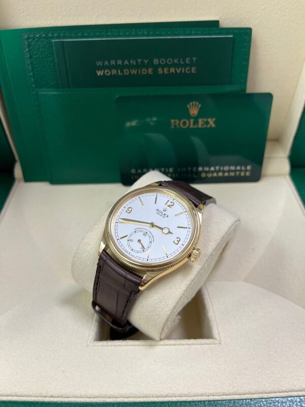 Rolex 1908 39mm White Dial Leather Strap 52508 - Image 16