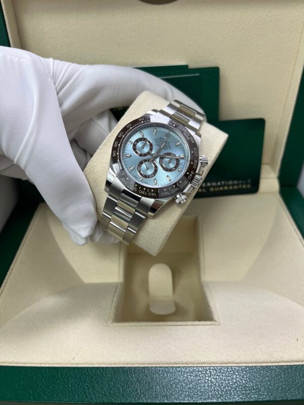 Rolex 950 Platinum Cosmograph Daytona 40 Watch - Ice Blue Index Dial (Ref # 116506) - Image 14