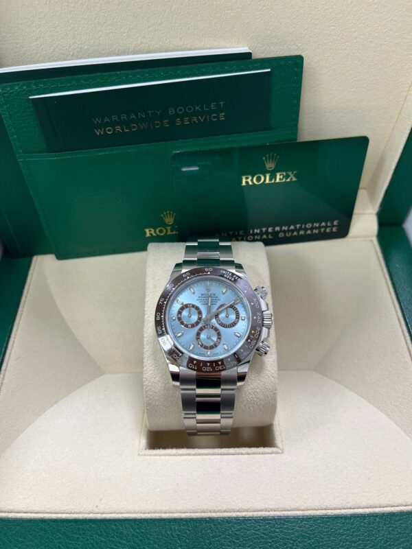 Rolex 950 Platinum Cosmograph Daytona 40 Watch - Ice Blue Index Dial (Ref # 116506) - Image 9