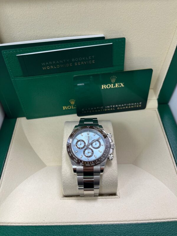 Rolex 950 Platinum Cosmograph Daytona 40 Watch - Ice Blue Index Dial (Ref # 116506) - Image 8